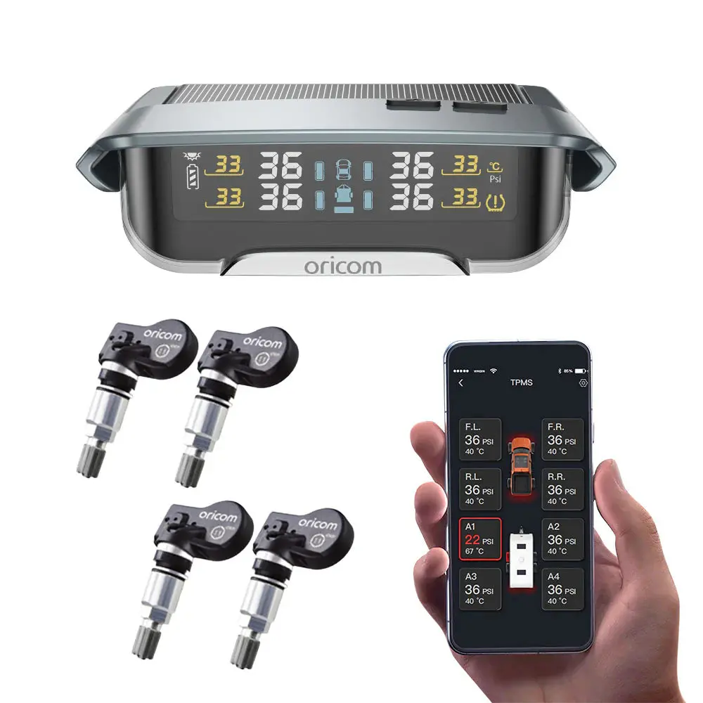Oricom Tpms10-4I Tyre Pressure Monitoring System With 4 Internal Sensors And App Functionality 1