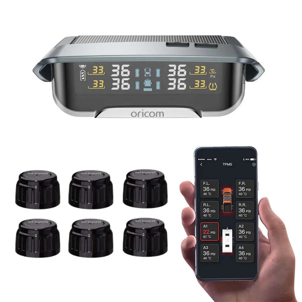 Oricom Tpms10-6E Tyre Pressure Monitoring System With 6 External Sensors And App Functionality 1