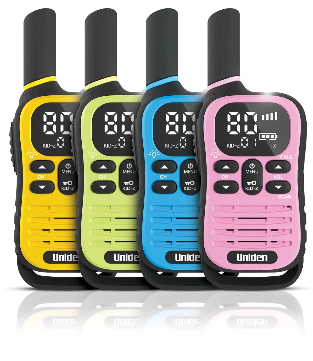Uniden Uh45-4 Max - Ultra-Compact Uhf Radio Quad Pack With Kid-Zone Plus And Usb-C Charging 1