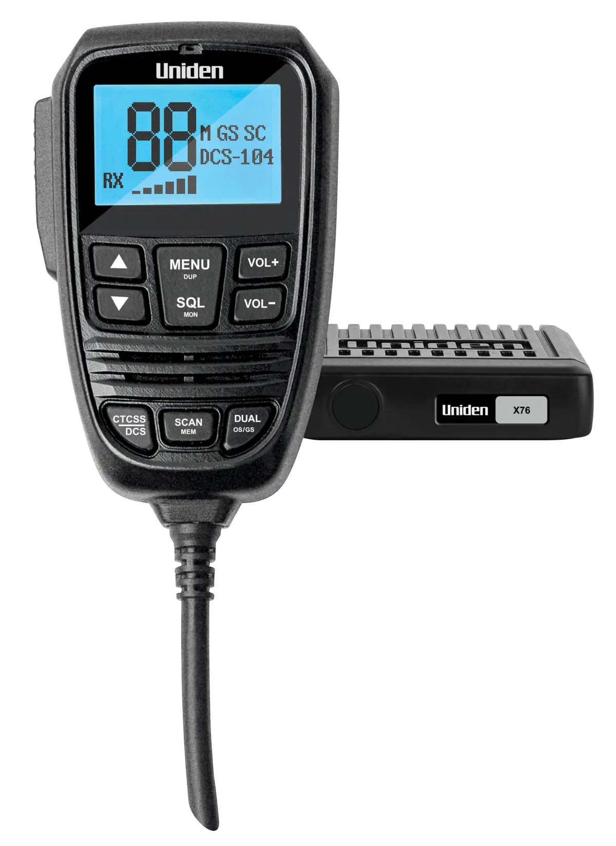 Uniden X76 Mini Compact Uhf Cb Mobile W/ Remote Speaker Mic & Large Lcd Display 1