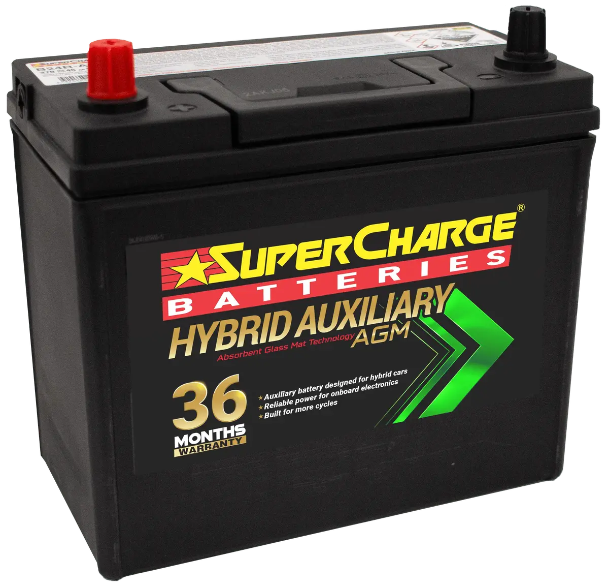 Supercharge B24r-Agm Start-Stop Agm 12V 370Cca Battery 1