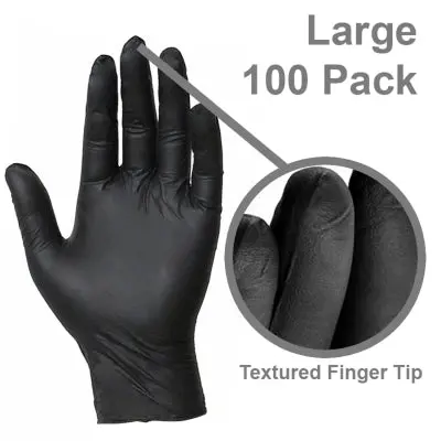 Dna Wng001bl Black Nitrile Gloves Large – 100 Pack 1