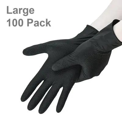 Dna Wng002bl Heavy Duty Texture Grip Nitrile Gloves Large – 100 Pack 1