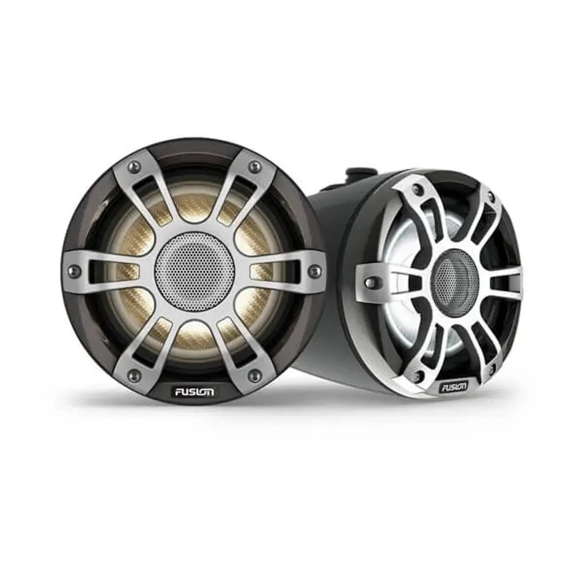 Fusion Sg-Flt653spb 6.5" 230Watt Crgbw Sport Black Marine Wake Tower Speaker Pair 1