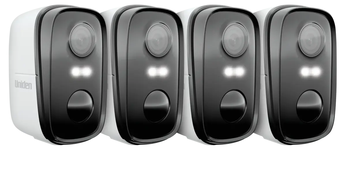 Uniden App Cam Solo X2k-4 Pack - 100% Wirefree 2K Super Hd Spotlight Camera Quad Pack With Solar Compatibility 1