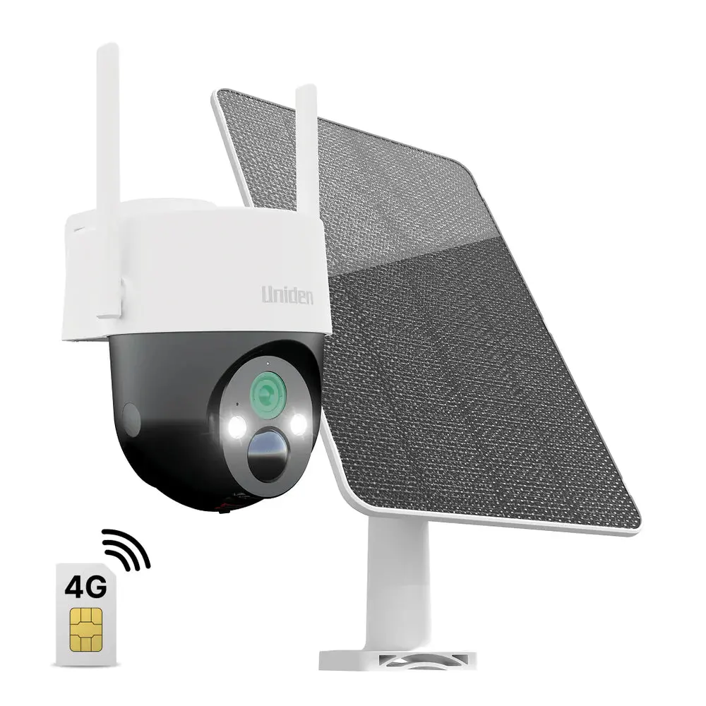 Uniden Solo X2k 4G Pro Kit - 100% Wirefree 2K Pan & Tilt Outdoor Camera With Solar Panel And Onwatch Technology 1