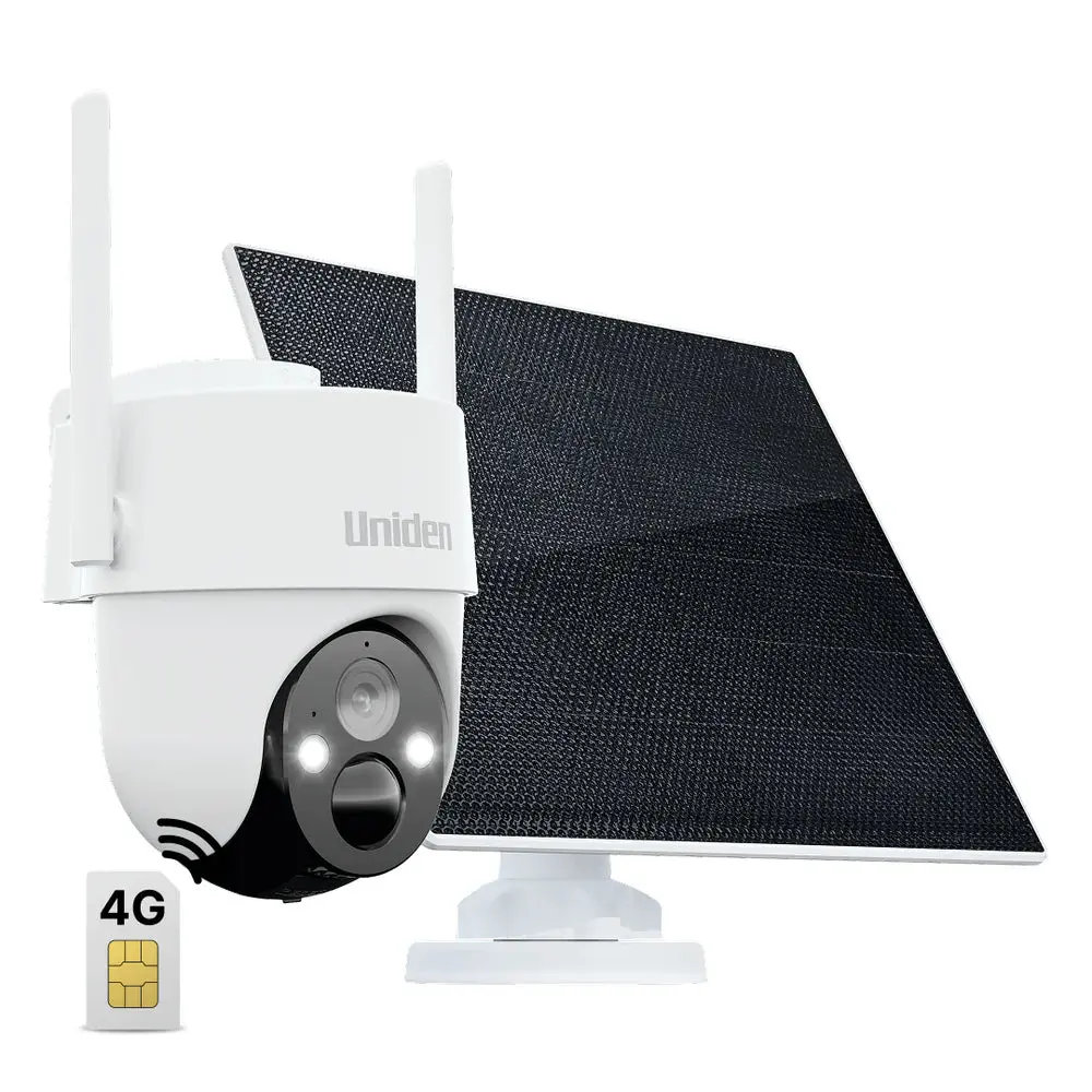 Uniden App Cam Solo X2k 4G Pt Kit - 4G Cellular 2K Pan & Tilt Outdoor Camera With Solar Panel 1