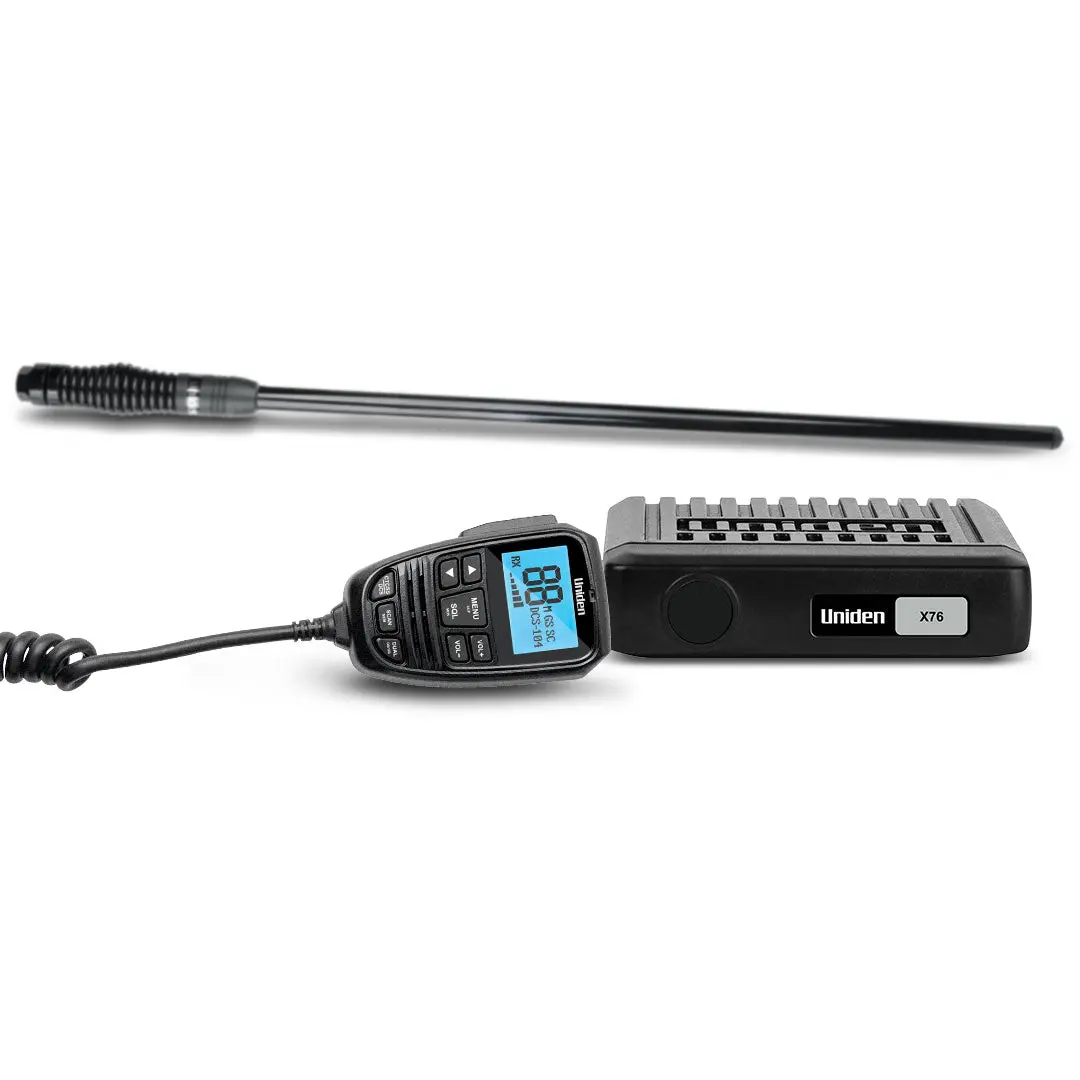 Uniden X76vp Pack 80Ch Radio+At500bk Black Antenna Full Kit 1