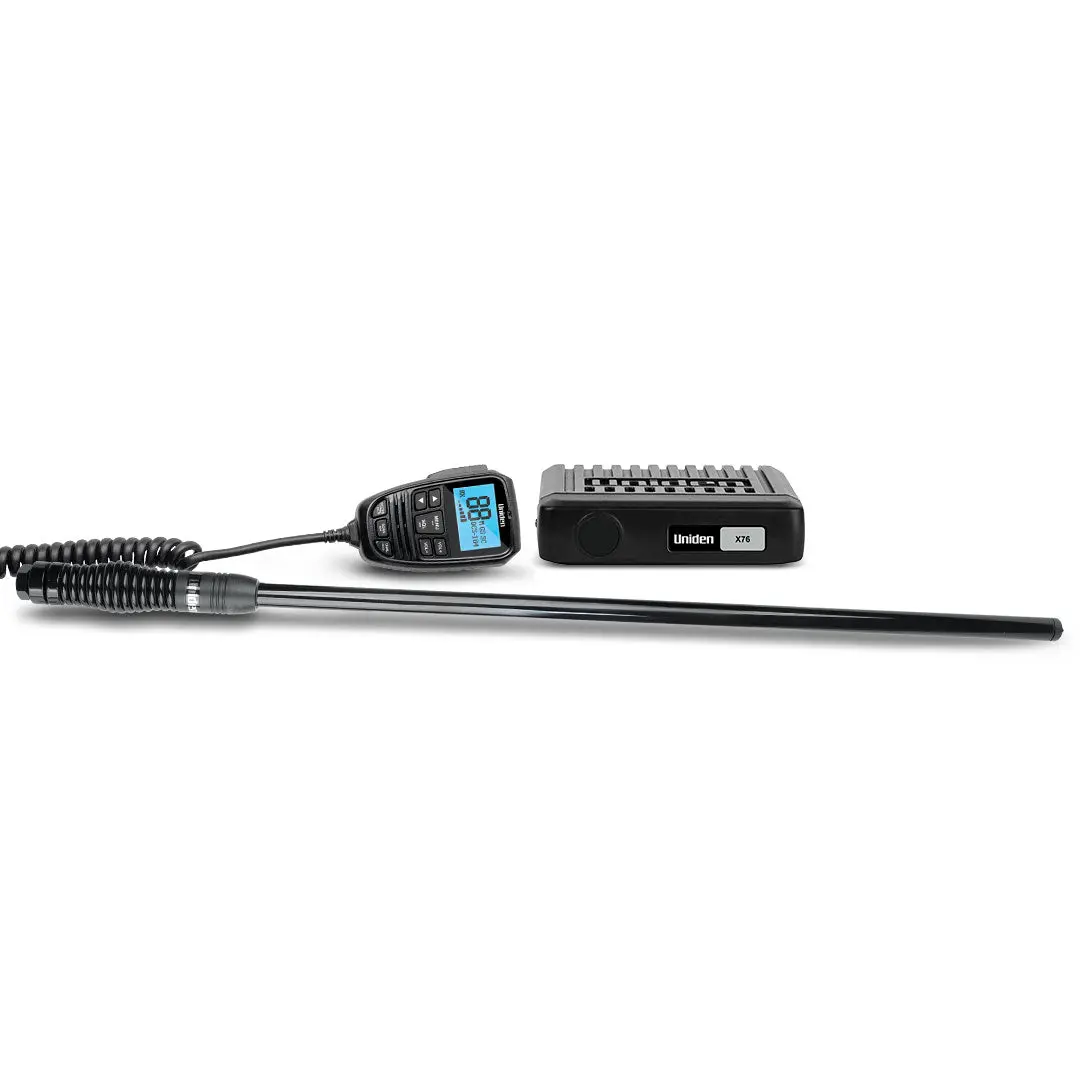 Uniden X76vp Pack 80Ch Radio+At500bk Black Antenna Full Kit 2
