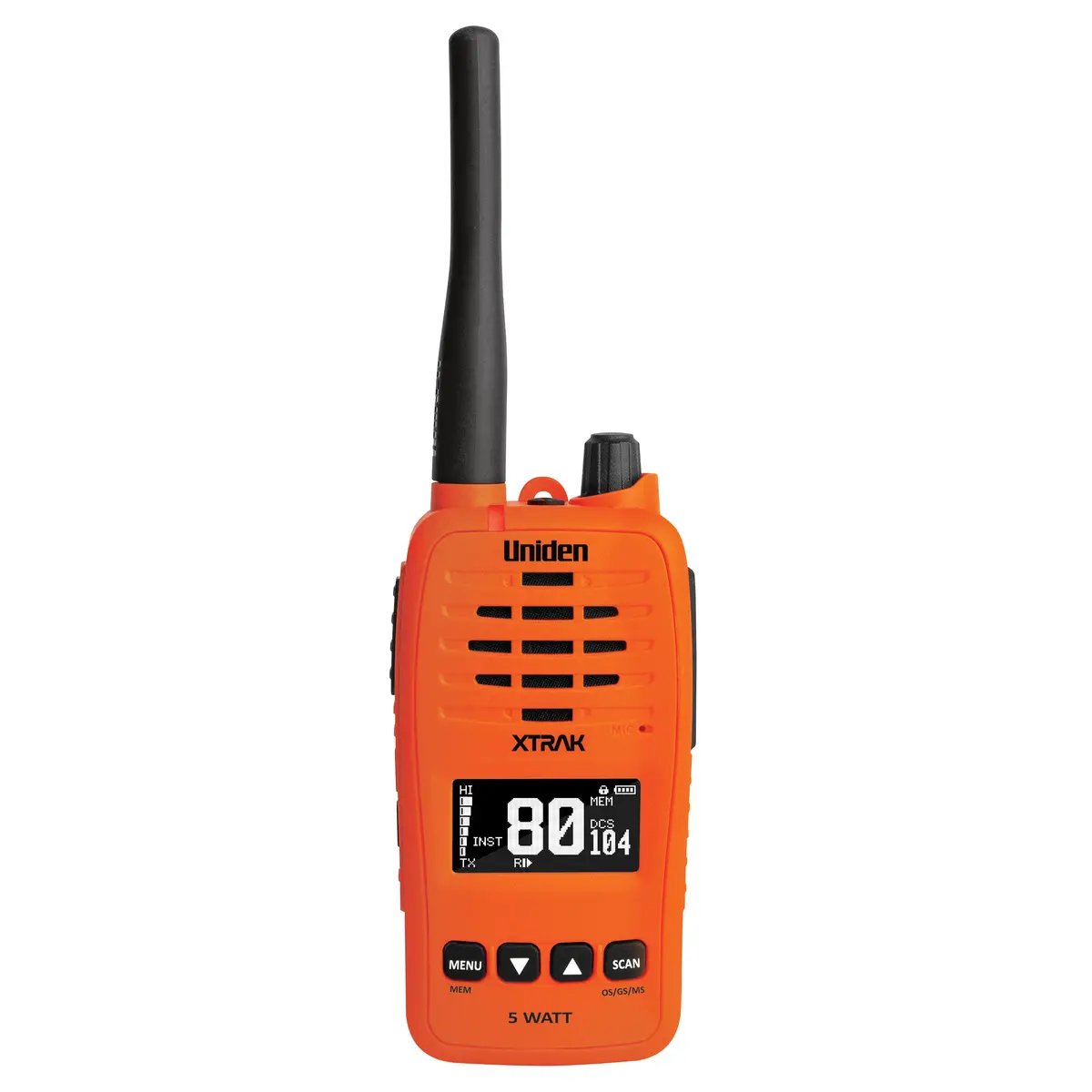 Uniden Xtrak50-O 5 Watt Waterproof Smart Uhf Handheld Radio Large Oled Display Instant Replay Function 1