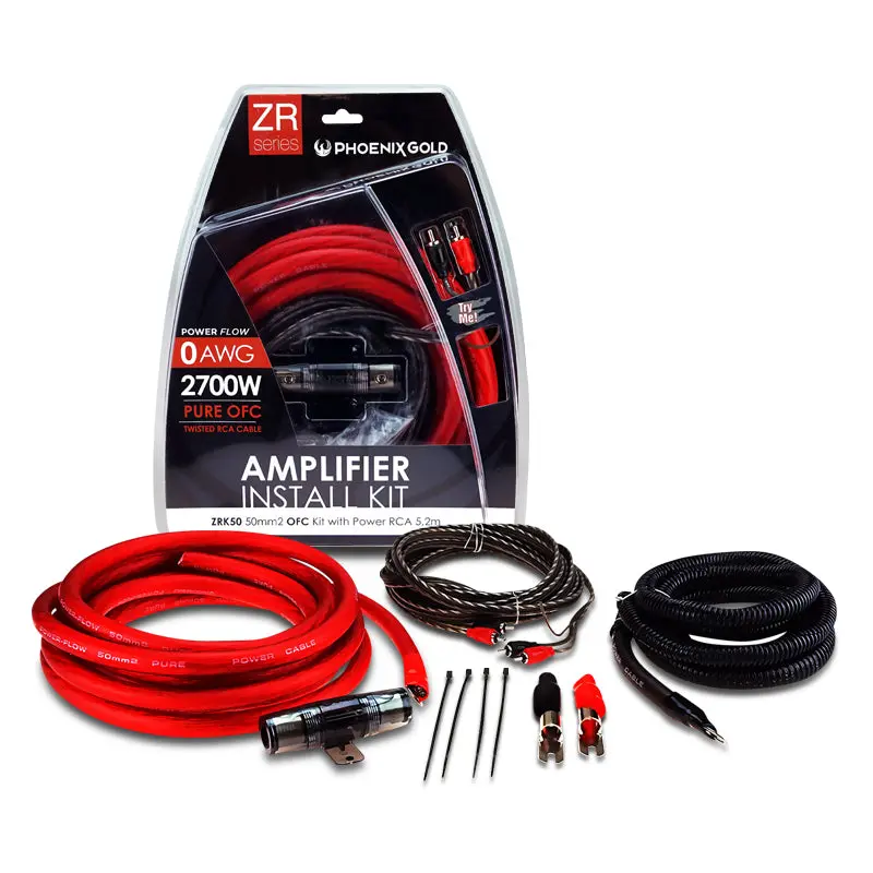 Phoenix Gold Zrk50 Zrk-Series 0Awg (50Mm) 2 Channel Amplifier Wiring Kit (Ofc) 1