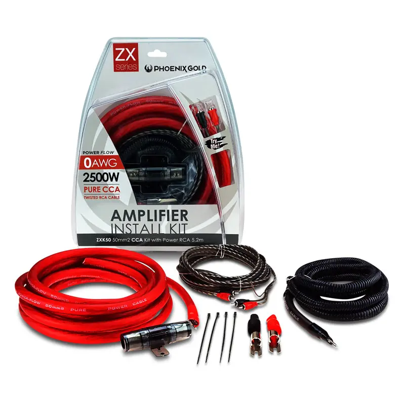 Phoenix Gold Zxk50 Zxk-Series 0Awg (50Mm) 2 Channel Amplifier Wiring Kit (Cca) 1