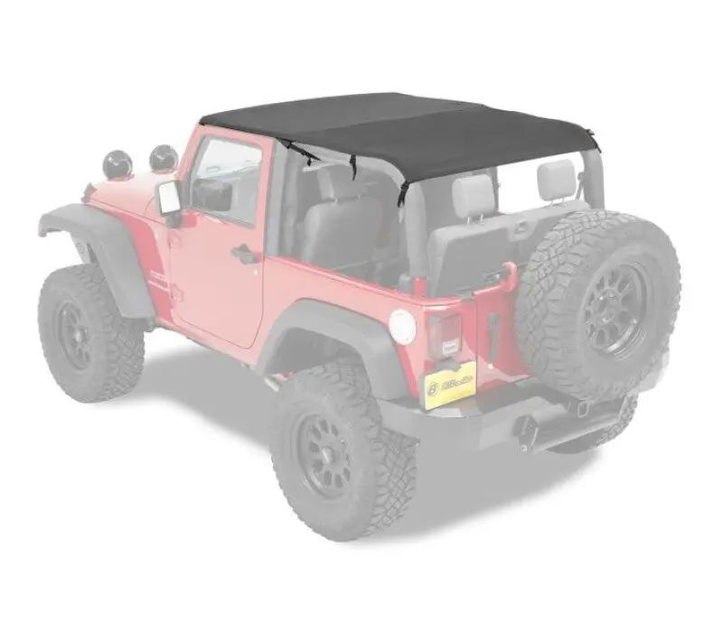 Bestop Header Safari Cable Bikini Top (Front): Jeep Wrangler Jk 2010-2018 3.8L/3.6L Black Diamond 1