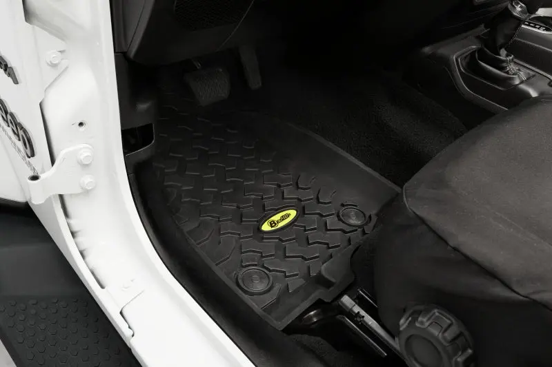 Bestop Front Floor Mats Black (F&R): Jeep Gladiator 2021-2025 / Wrangler Jl 2018-2025 1