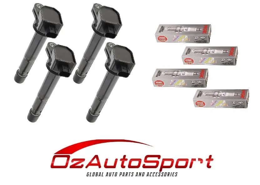 4 X Spark Plugs & 4 X Ignition Coils For Honda Accord Euro Cu2 1