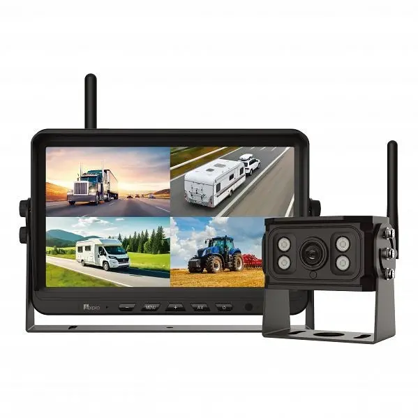 Aerpro Avk10w1 10" Wireless Heavy-Duty Quad View Monitor 1080P Hd Camera Kit With Dvr 1