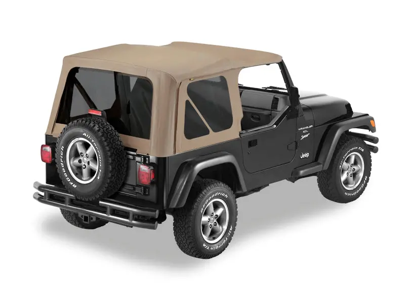 Bestop Replace-A-Top Soft Top Dark Tan Tinted Windows (F&R): Jeep Wrangler Tj 1997-2002 2.5L / 4.0L 1
