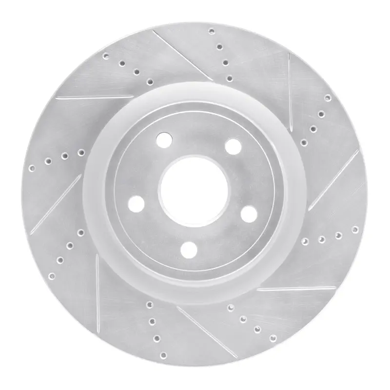 R1 Concepts Drilled & Slotted Brake Rotor (Front Right): Dodge Durango 2011-2026 / Jeep Grand Cherokee 2011-2021 1