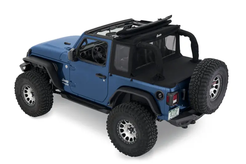 Bestop Halftop Soft Top Premium Black Twill (2-Door): Jeep Wrangler Jl 2018-23 2.0L/3.6L 1