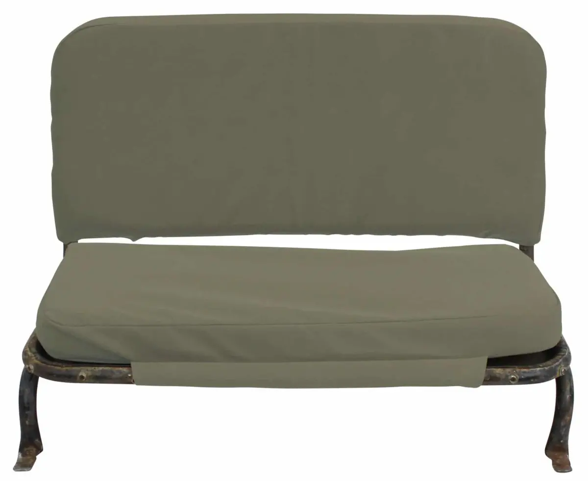 Big Willy 15" Rear Canvas Bench Seat Cover & Cushion (Tall Back), (1945-1968) Willys Jeep Cj2a(Late), Cj3a, Cj3b 2