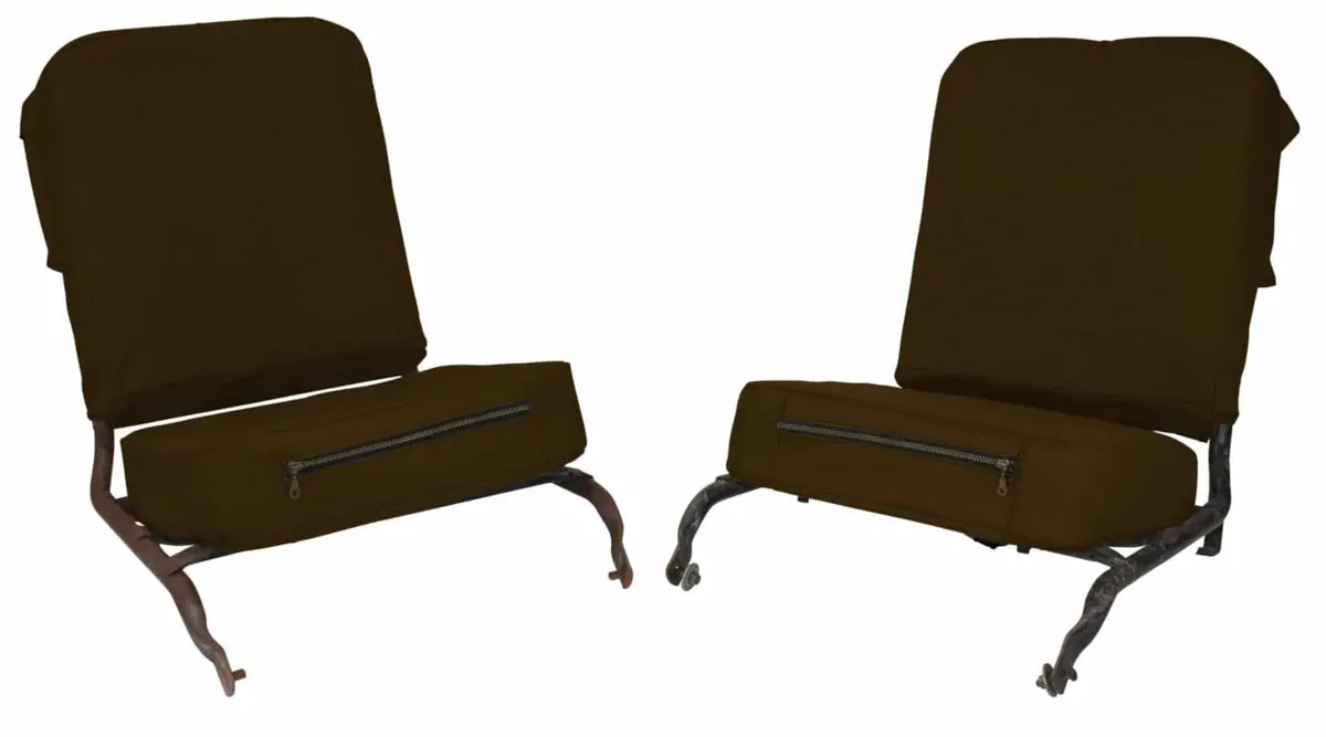 Big Willy Canvas Front Seat Cover & Cushion Set, (1945-1971) Willys Jeep Cj2a, Cj3a, Cj3b, M38, M38a1 2