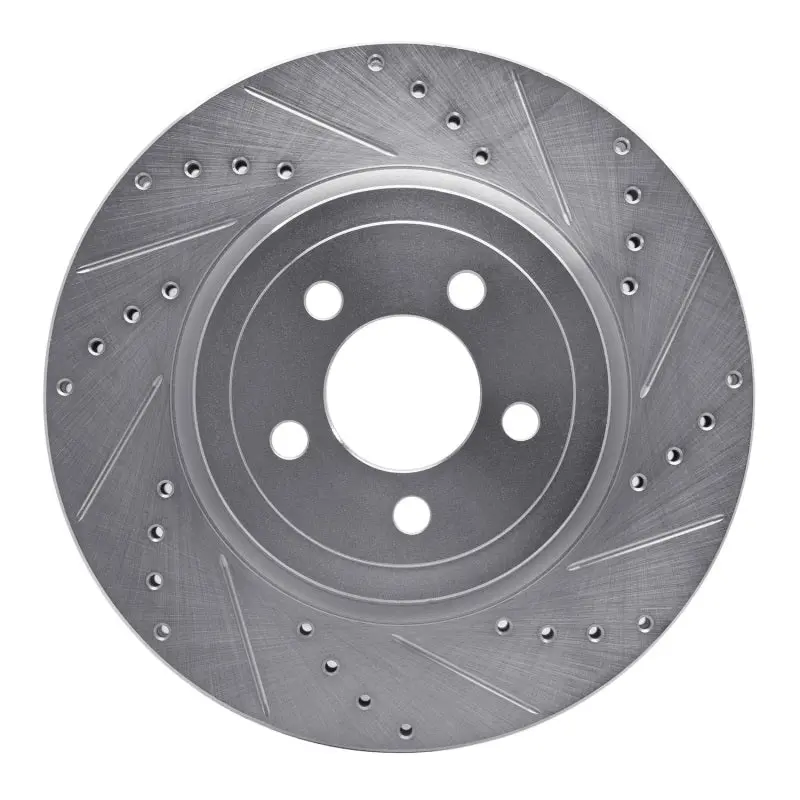 R1 Concepts Drilled & Slotted Brake Rotor (Front Right): Chrysler 300 / Dodge Challenger / Dodge Charger 2005-2024 3.6L V6 / 5.7L Hemi 1