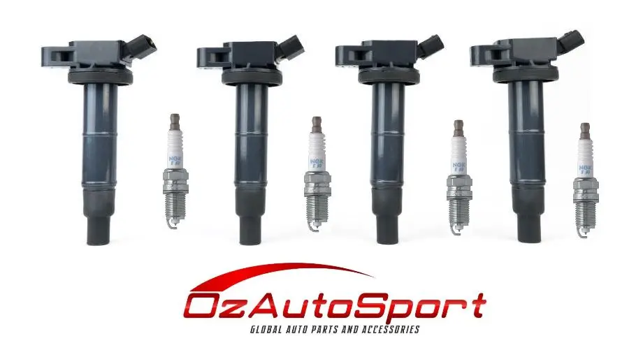 4 X  Ngk Iridium Spark Plugs & 4X Ignition Coils For Toyota Camry Rav 4 1