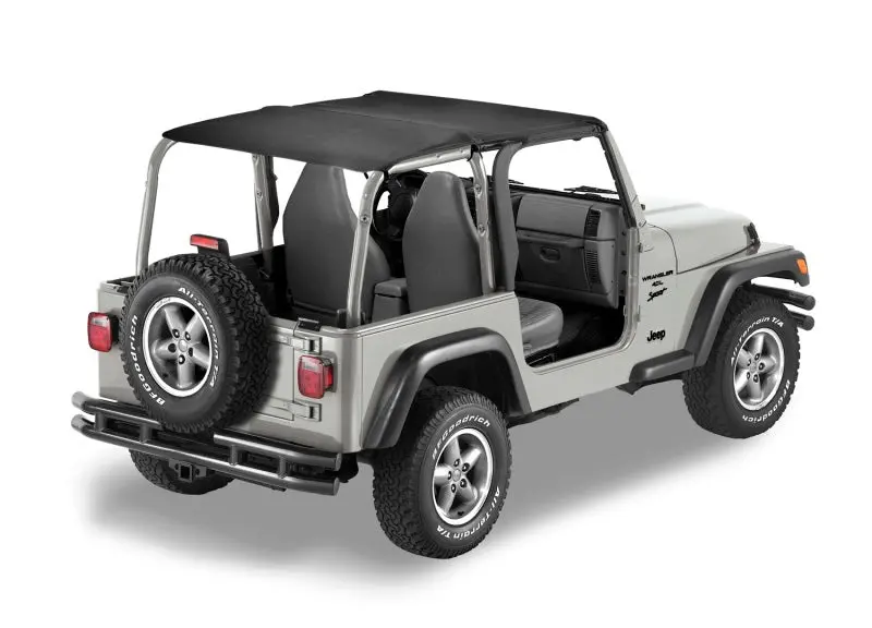 Bestop Header Safari Bikini Black Diamond (F&R): Jeep Wrangler Tj 2003-2006 4.0L 1