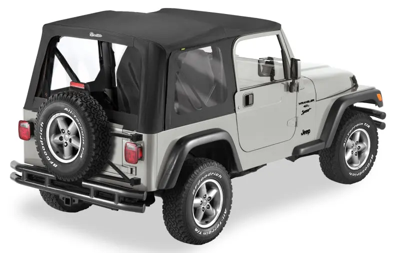 Bestop Replace A-Top Soft Top Black Denim Clear Windows (F&R): Jeep Wrangler Tj 1997-2002 2.5L/4.0L 1