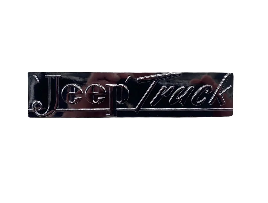 Chrome Hood "Jeep Truck" Name Plate, 1947-1949, Willys Jeep Pickup Truck 1