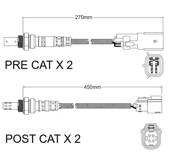 4 X O2 Oxygen Sensors For Mazda Cx-9 3.7 9/2010 To 2016 Vehicle Kit 1