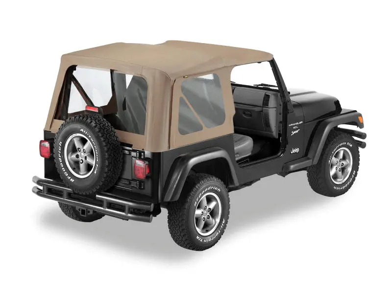 Bestop Replace A-Top Dark Tan Clear Windows (Rear): Jeep Wrangler Tj 1997-2002 2.5L / 4.0L 1