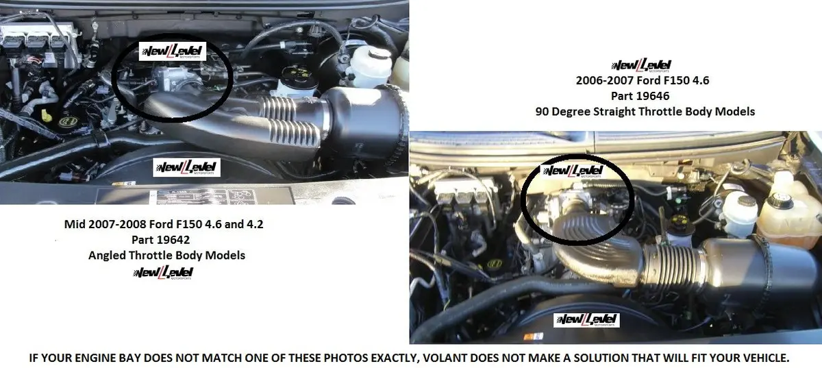 2007-2008 Ford F-150 4.6 And 4.2 (Angled Throttle Body) Volant Cold Air Intake 2