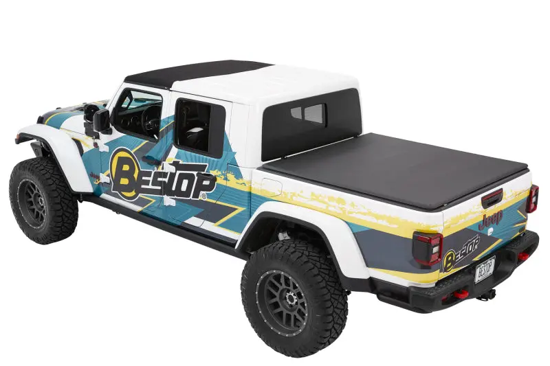 Bestop Fold Soft Tonneau (Black Diamond) (Rear): Jeep Gladiator 2020-2024 3.0L/3.6L 1