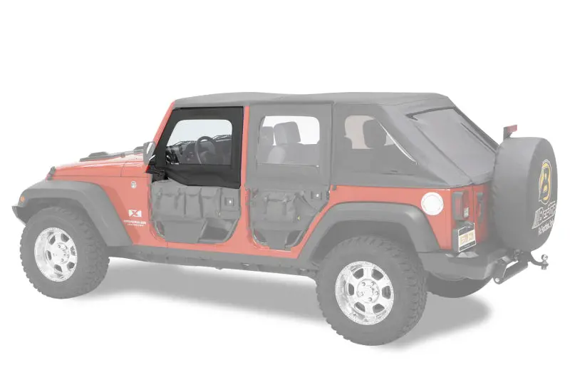 Bestop Upper Doors Black Diamond (Front): Jeep Wrangler Jk 2007-2018 3.6L / 3.8L 1