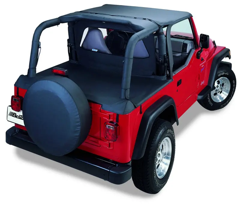 Bestop Header Targa Bikini Black Diamond (Front): Jeep Wrangler Tj 2003-2006 4.0L 1