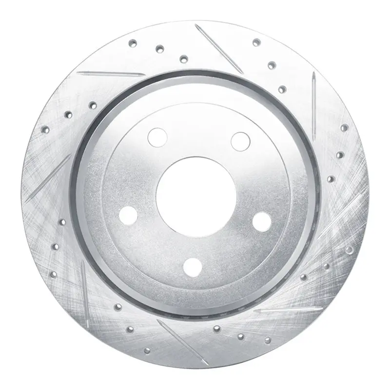 R1 Concepts Drilled & Slotted Brake Rotor (Rear Right): Fits Dodge Durango / Jeep Grand Cherokee 2011-2026 W/ Silver 1