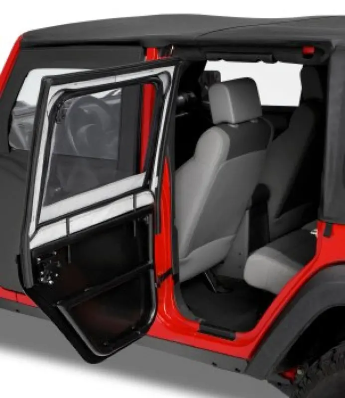 Bestop Element Upper Doors Black Diamond (Rear): Jeep Wrangler 2007-2018 3.6L/3.8L 1