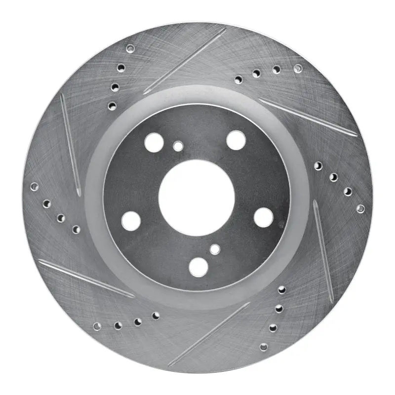 R1 Concepts Drilled & Slotted Brake Rotor (Front Left): Dodge Durango 3.6L / 5.7L 2011-2026 W/ Silver 1