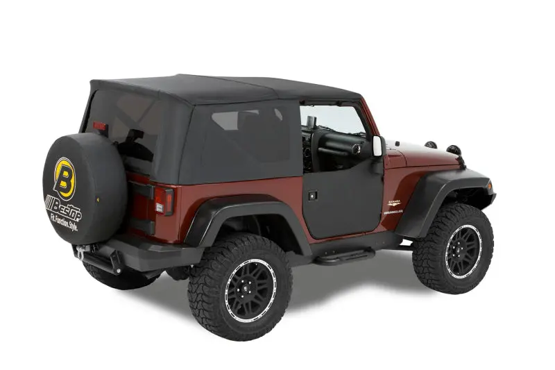 Bestop Lower Fabric Doors (Front Black Diamond): Jeep Wrangler Jk 2007-2011 3.8L / 2012-2018 3.6L V6 1