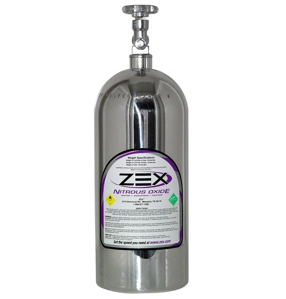 Zex Polished 10Lb Nitrous Bottle With Valve 1