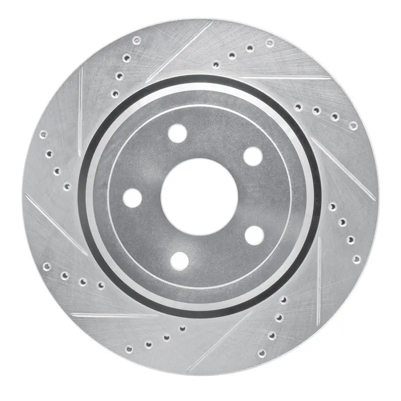 R1 Concepts Drilled & Slotted Brake Rotor (Rear Left): Fits Dodge Durango / Jeep Grand Cherokee 2011-2026 W/ Silver 1