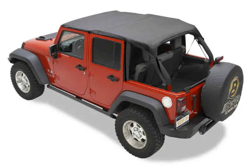 Bestop Safari Bikini Top Black Diamond (F&R): Jeep Wrangler Jk 2010-2018 3.8L V6/3.6L V6 1