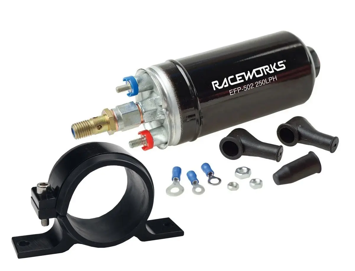 Raceworks 250Lph 5 Bar 310Lph External Fuel Pump Efp-502 + Mounting Bracket 1