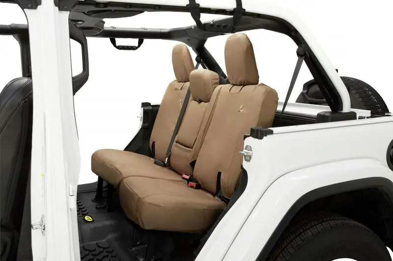 Bestop Rear Seat Covers Fold Down Arm Rest (Rear): Jeep Wrangler Jl 2018-2023 2.0L Turbo/3.6L V6 Tan 1