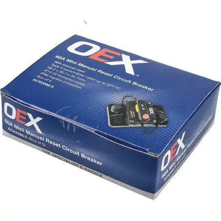Oex Acx2086/5 60A Mini Manual Reset Circuit Breaker Type 3 Switchable Box Of 5 1