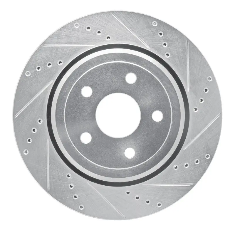 R1 Concepts Rear Right Drilled & Slotted Brake Rotor: Fits Dodge Durango / Jeep Grand Cherokee 2011-2026 1