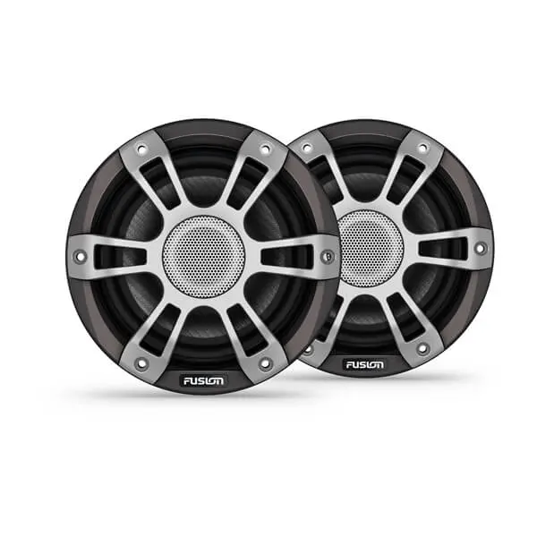 Fusion Sg-F653spg 6.5" 230-Watt Coaxial Sports Grey Marine Speakers Pair 1