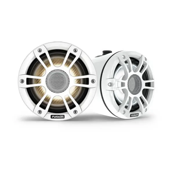 Fusion Sg-Flt653spw 6.5" 230Watt Crgbw Sport White Marine Wake Tower Speaker Pair 1