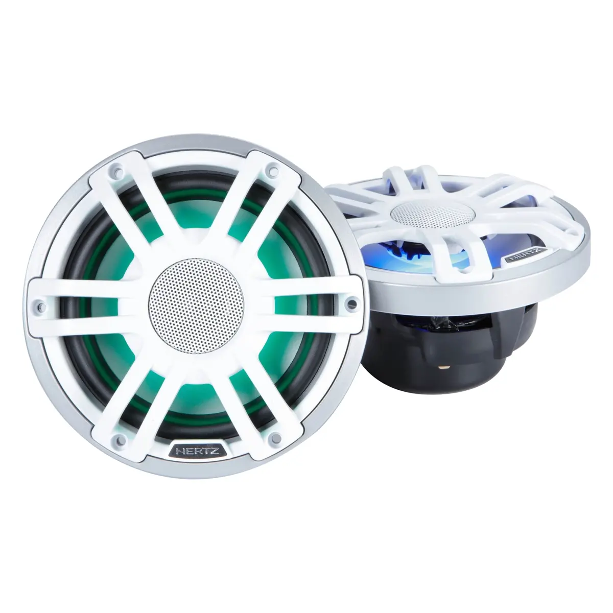 Hertz Hmx6.5Sw 6.5" 2-Way White/Grey Rgb Marine Coaxial Speaker - Pair (Hmx 6.5 S-Ld-Sw) 1